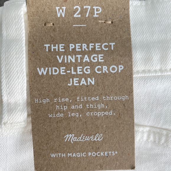 NWT Madewell The Perfect a vintage Wide Leg Crop Jean P27 - Picture 2 of 8